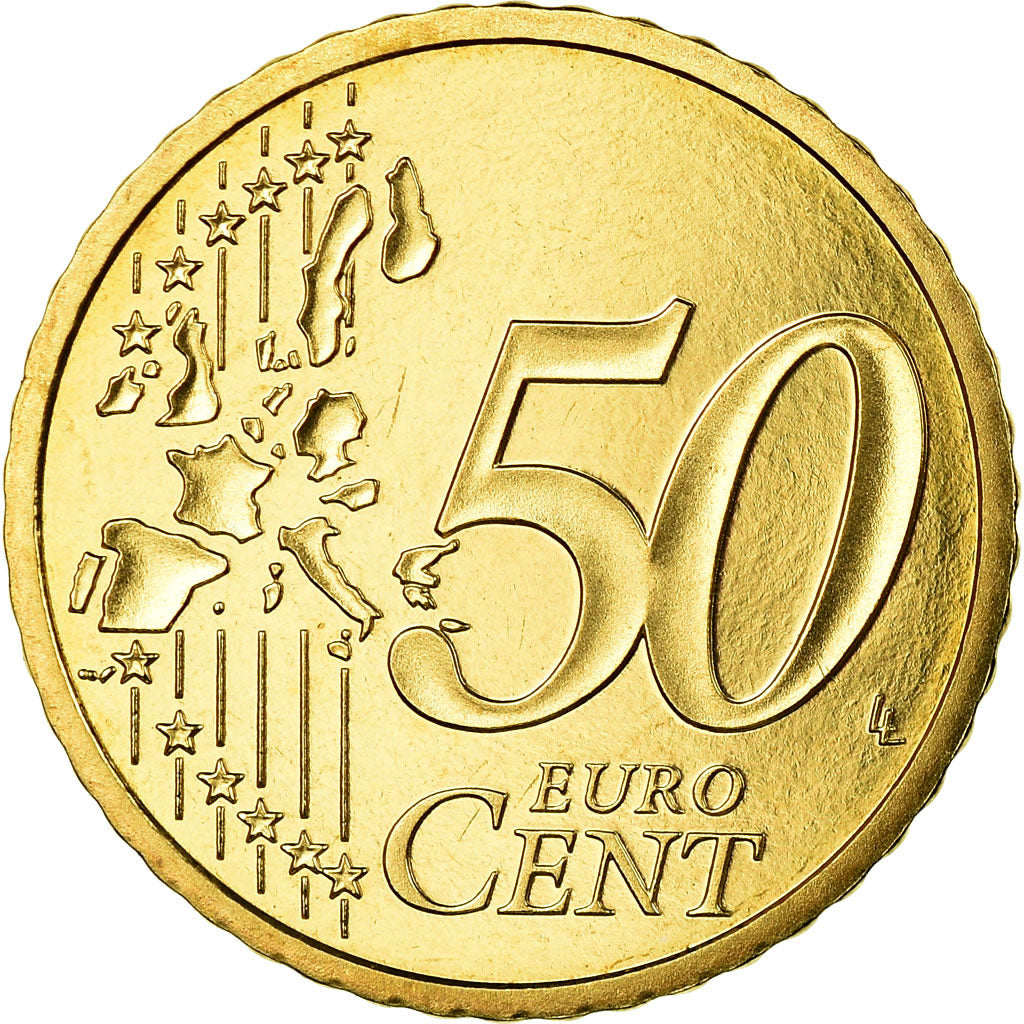 France, 50 Euro Cent, 2002, Proof, MS(65-70), Brass, KM:1287