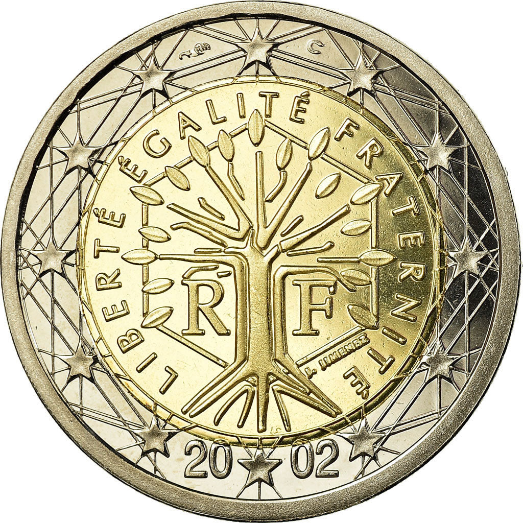 France, 2 Euro, 2002, Proof, MS(65-70), Bi-Metallic, KM:1289