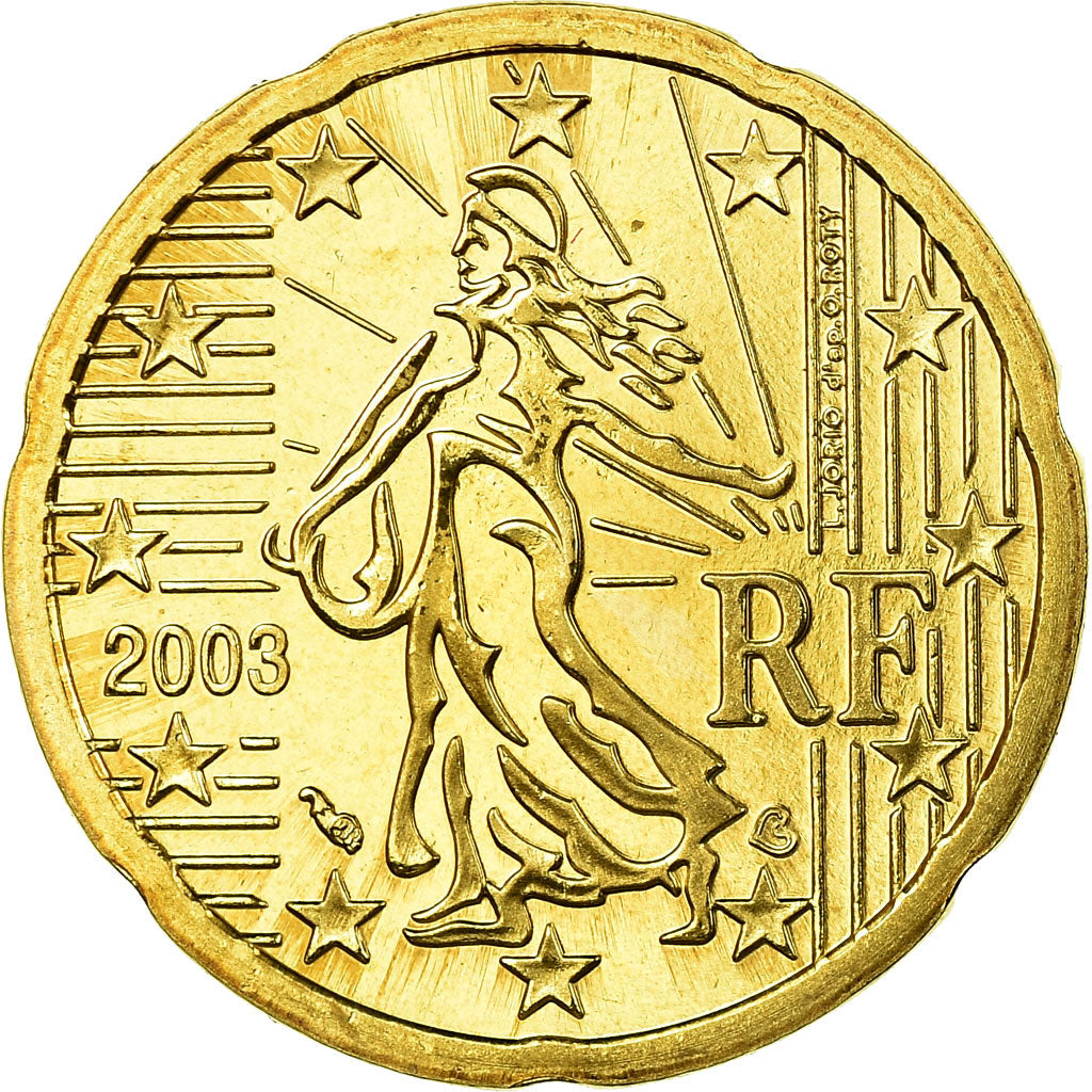 Frankrijk, 20 Euro Cent, 2003, Proof, FDC, Tin, KM:1286