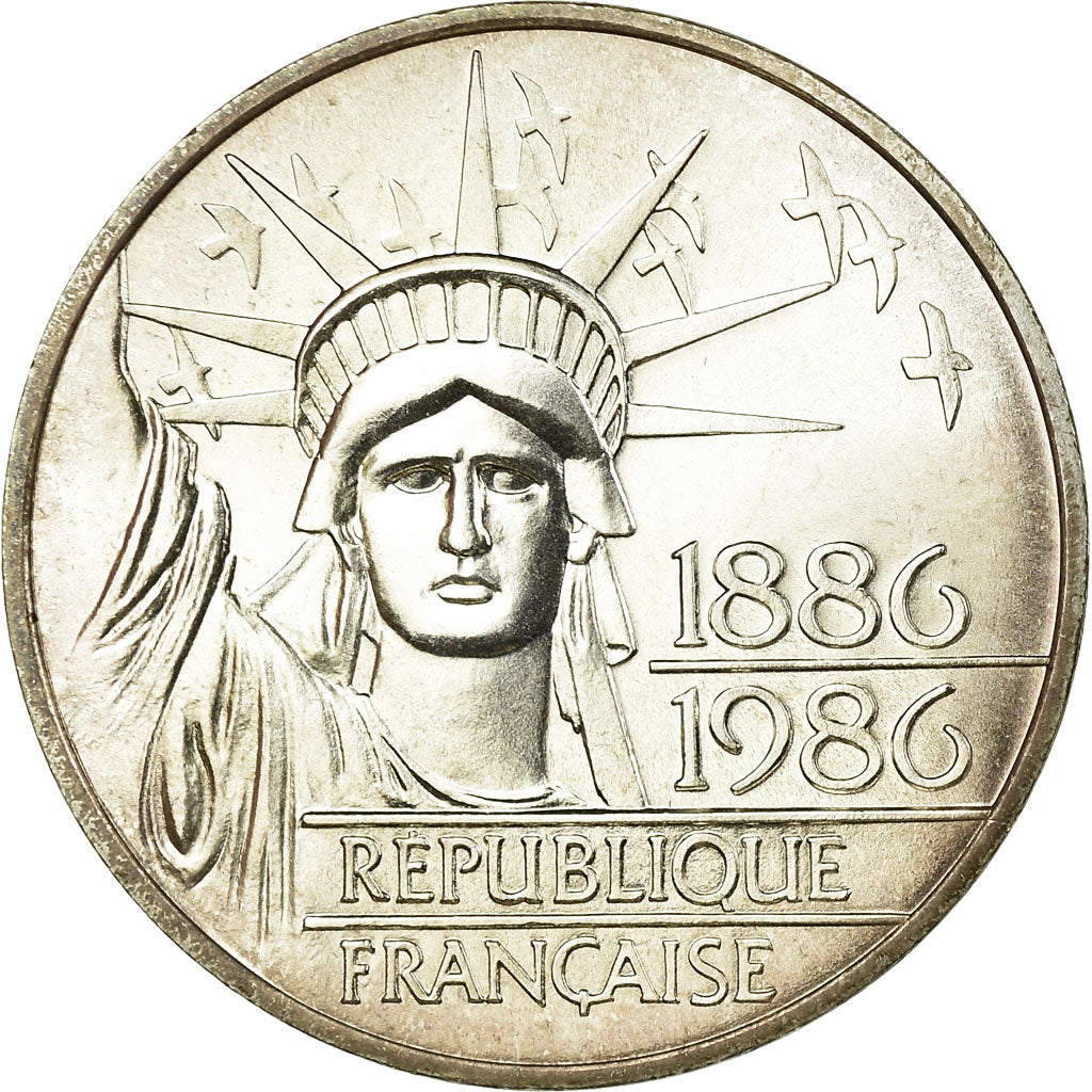 Moneda, Francia, Statue de la Liberté, 100 Francs, 1986, EBC, Plata, KM:960