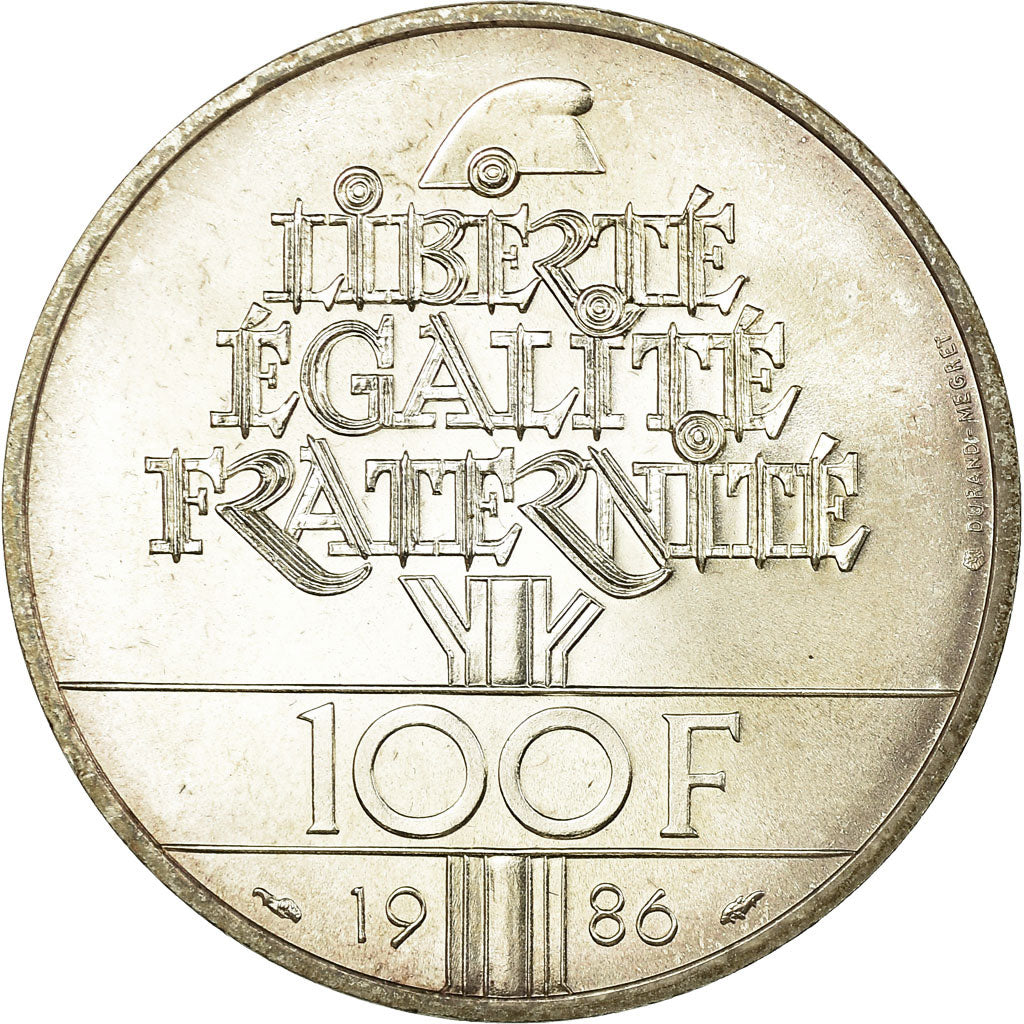 Moneda, Francia, Statue de la Liberté, 100 Francs, 1986, EBC, Plata, KM:960