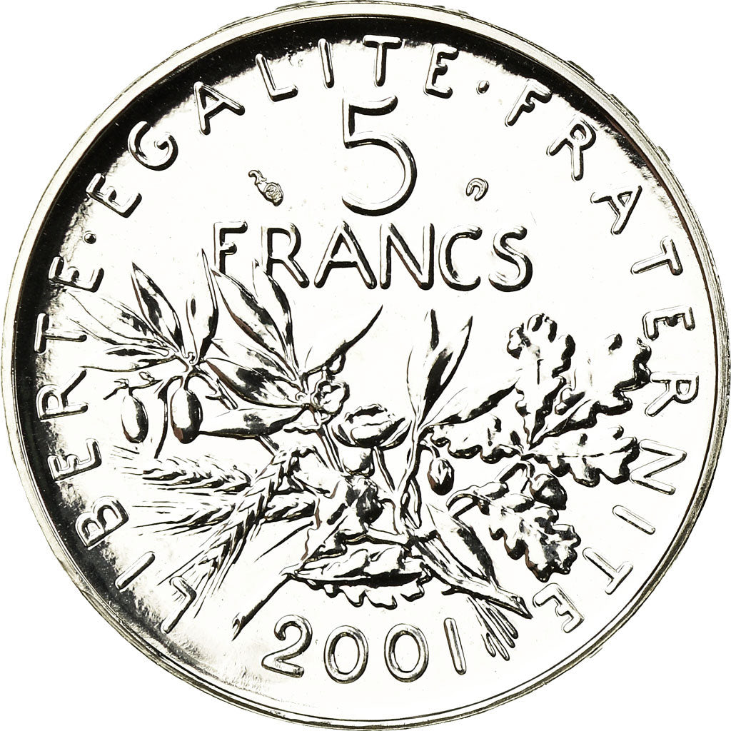 Coin, France, Semeuse, 5 Francs, 2001, Paris, MS(65-70), Silver, KM:1309