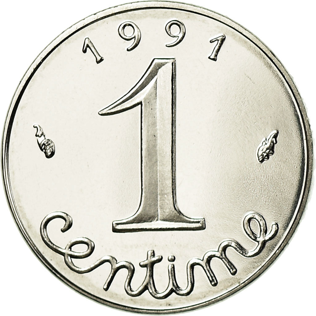 Monnaie, France, Épi, Centime, 1991, Paris, Proof, FDC, Stainless Steel