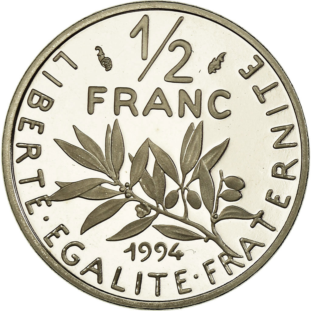 Munten, Frankrijk, Semeuse, 1/2 Franc, 1994, Proof, FDC, Nickel, KM:931.2