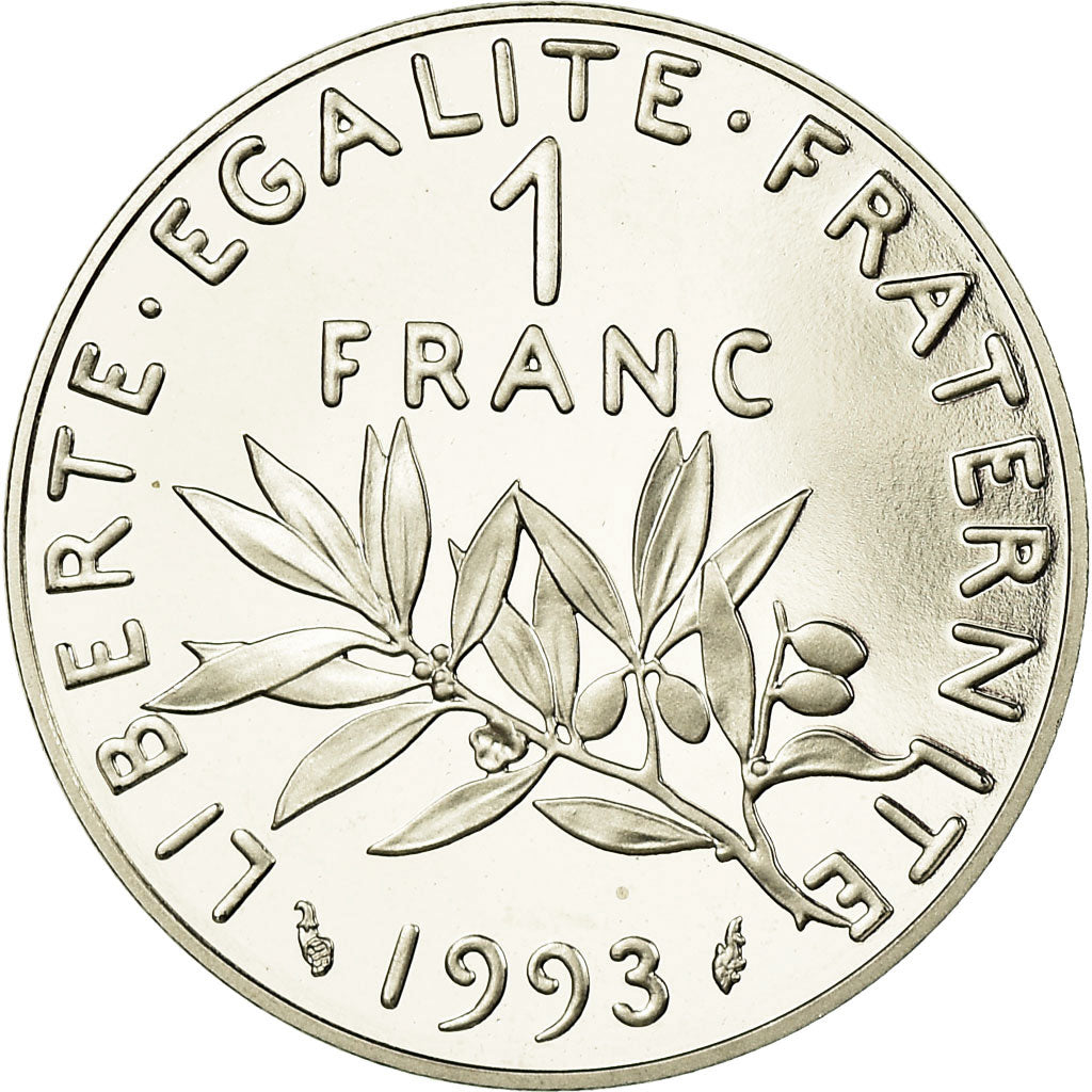 Coin, France, Semeuse, Franc, 1993, Proof, MS(65-70), Nickel, KM:925.2