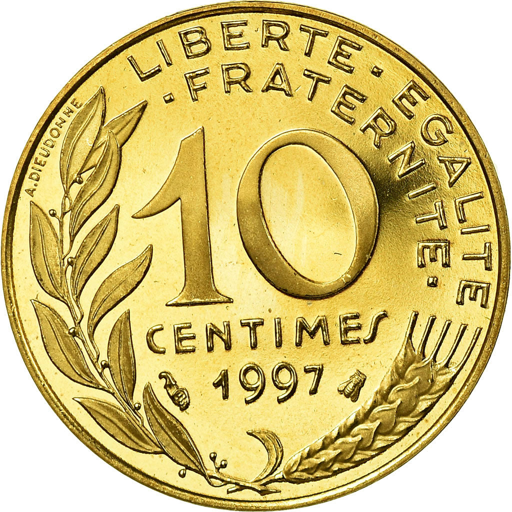 Munten, Frankrijk, Marianne, 10 Centimes, 1997, Paris, Proof, FDC
