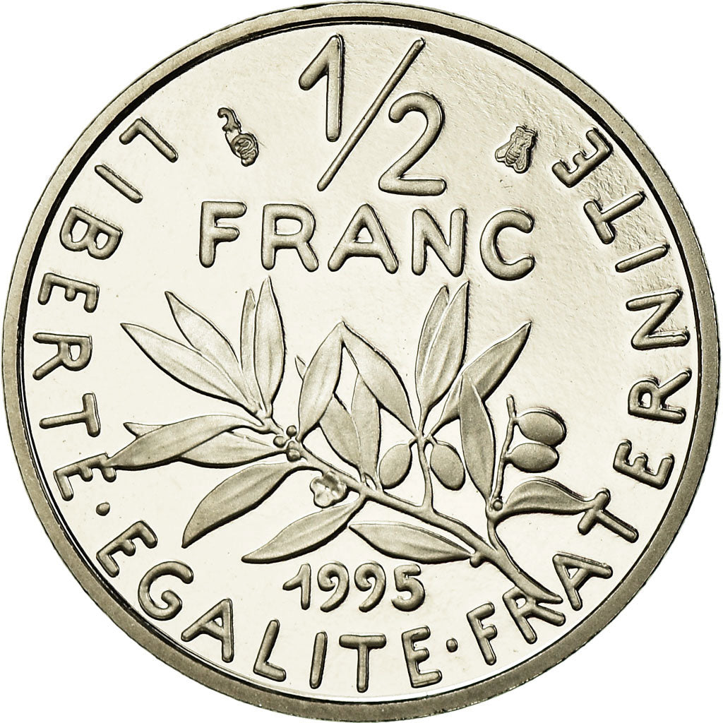 Moneta, Francja, Semeuse, 1/2 Franc, 1995, Proof, MS(65-70), Nikiel, KM:931.2