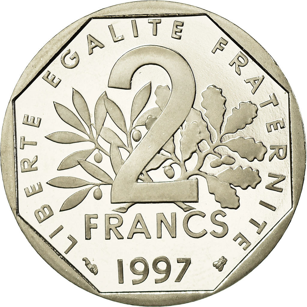 Coin, France, Semeuse, 2 Francs, 1997, Paris, Proof, MS(65-70), Nickel