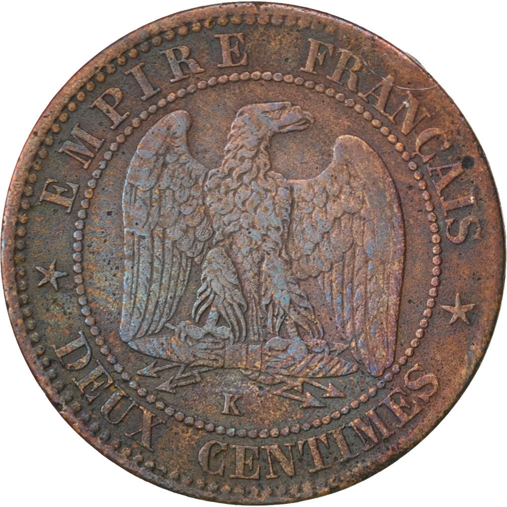 FRANCE, Napoléon III, 2 Centimes, 1961, Bordeaux, KM #796.6, VF(30-35), Bronze,
