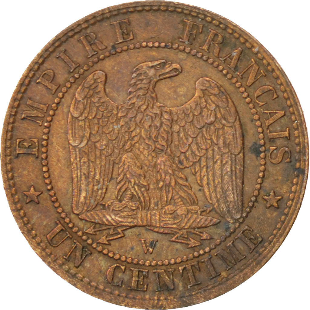 FRANCE, Napoléon III, Centime, 1853, Lille, KM #775.7, AU(50-53), Bronze, Gadour