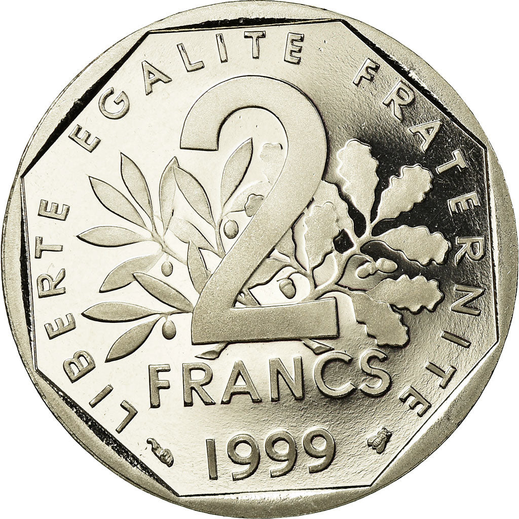 Coin, France, Semeuse, 2 Francs, 1999, Paris, Proof, MS(65-70), Nickel