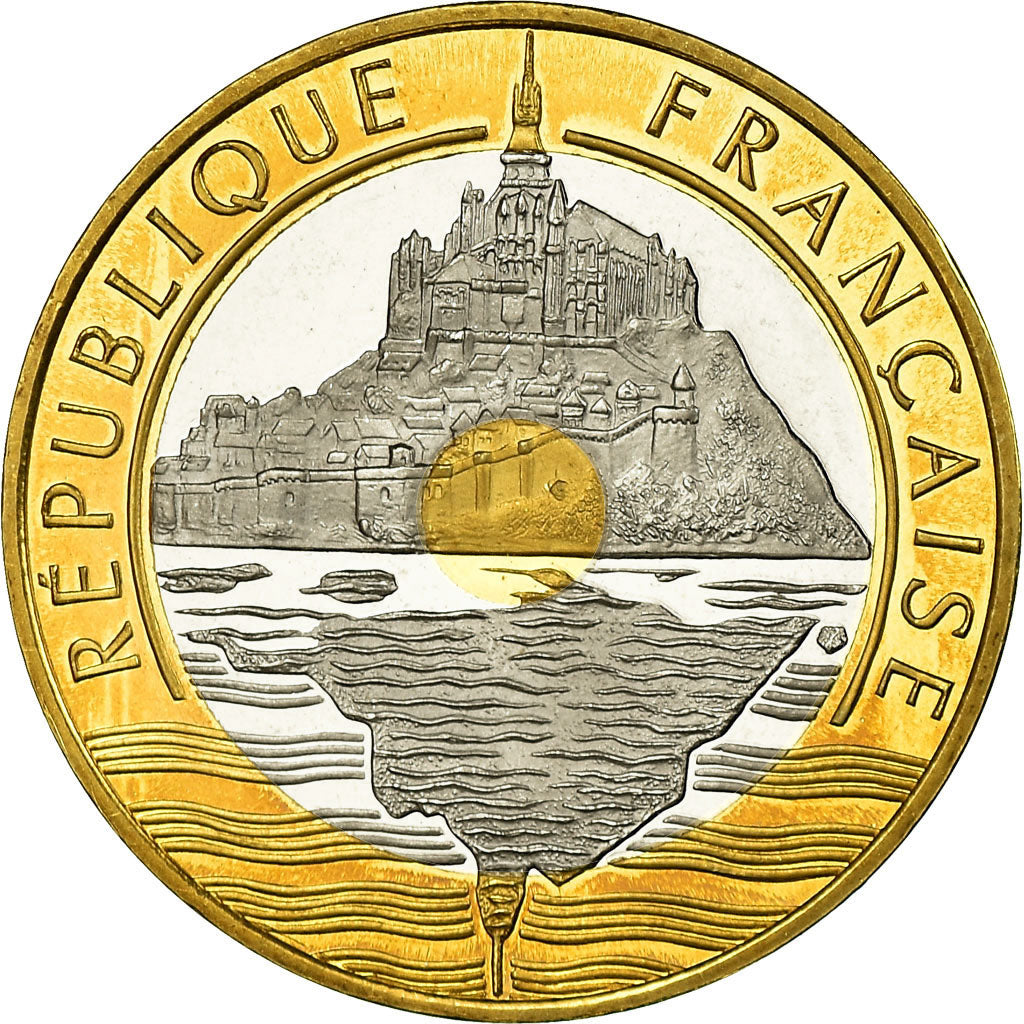 Munten, Frankrijk, Mont Saint Michel, 20 Francs, 1998, Paris, Proof, FDC