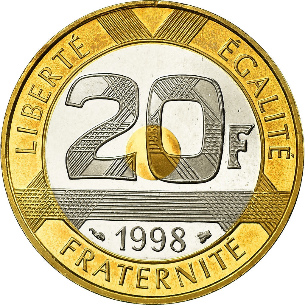 Munten, Frankrijk, Mont Saint Michel, 20 Francs, 1998, Paris, Proof, FDC