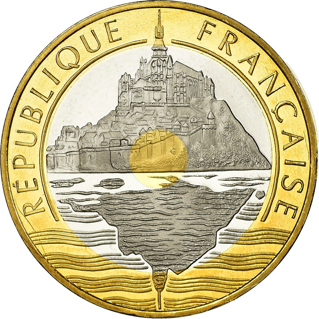 Moeda, França, Mont Saint Michel, 20 Francs, 1999, Paris, Proof, MS(65-70)