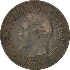 FRANCE, Napoléon III, 2 Centimes, 1855, Paris, KM #776.1, VF(30-35), Bronze, G..