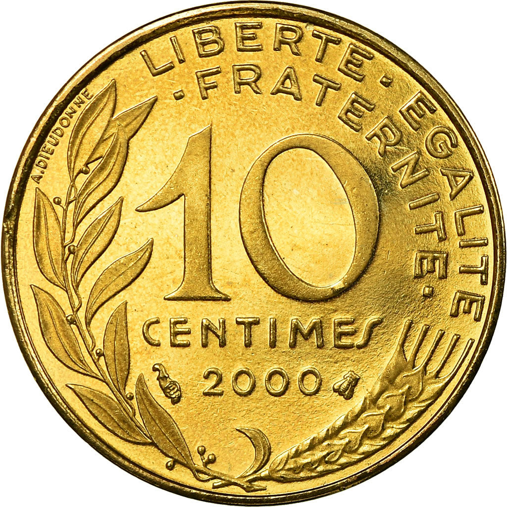 Munten, Frankrijk, Marianne, 10 Centimes, 2000, Paris, Proof, FDC