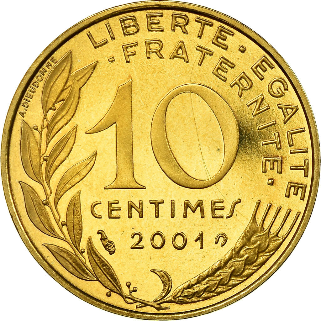 Coin, France, Marianne, 10 Centimes, 2001, Paris, Proof, MS(65-70)