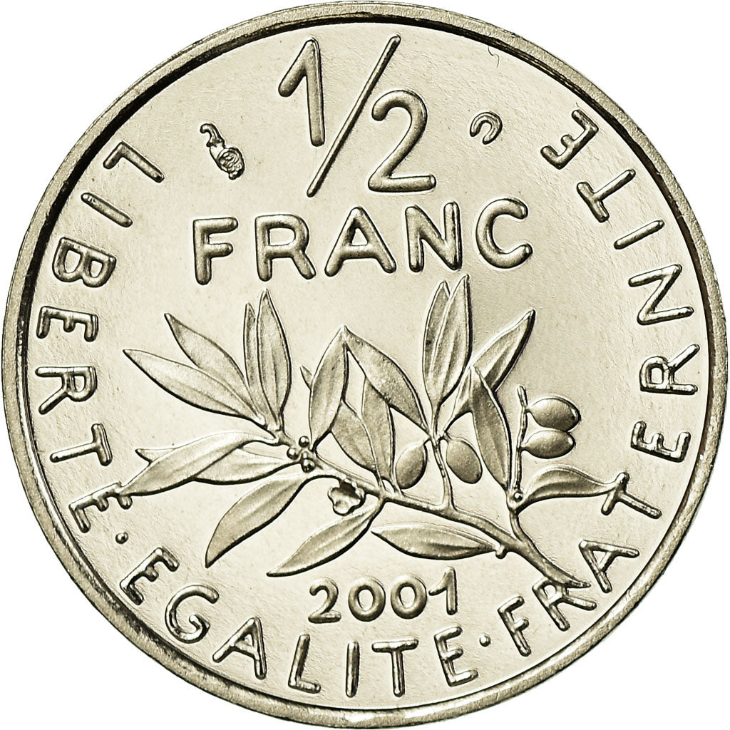 Coin, France, Semeuse, 1/2 Franc, 2001, Paris, Proof, MS(65-70), Nickel