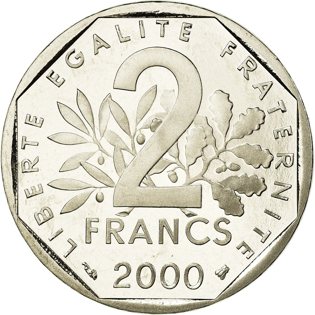 Moneda, Francia, Semeuse, 2 Francs, 2000, Paris, Proof, FDC, Níquel, KM:942.2