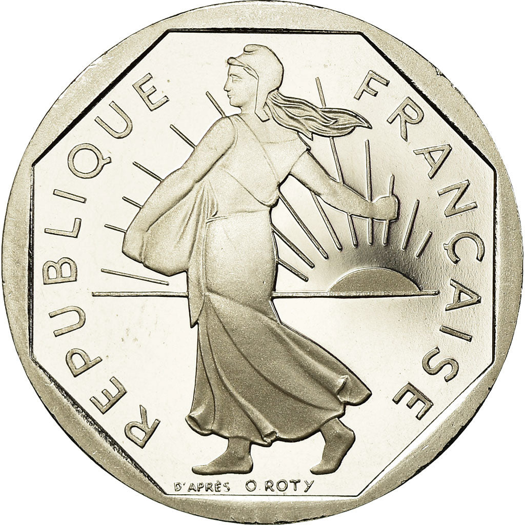 Moneta, Francja, Semeuse, 2 Francs, 2001, Paris, Proof, MS(65-70), Nikiel