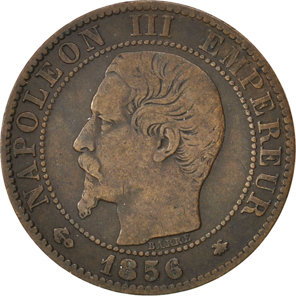 Francia, Napoleon III, Napoléon III, 5 Centimes, 1856, Strasbourg, MB, Bronz...