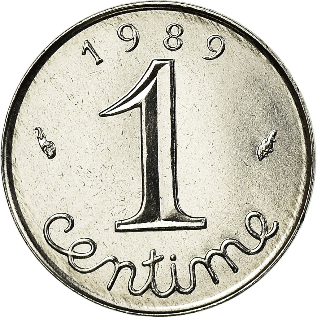 Coin, France, Épi, Centime, 1989, Paris, MS(65-70), Stainless Steel, KM:928