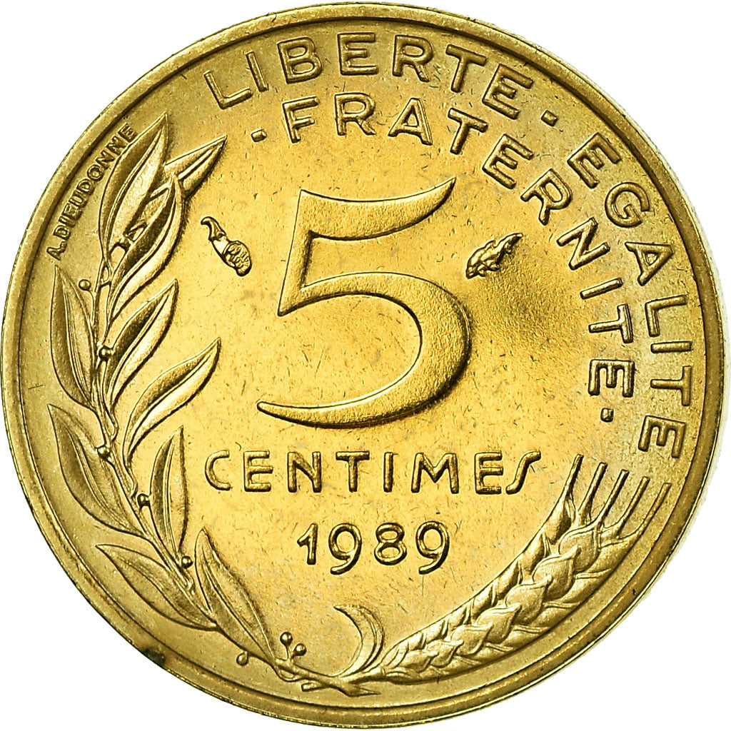 Monnaie, France, Marianne, 5 Centimes, 1989, Paris, FDC, Aluminum-Bronze