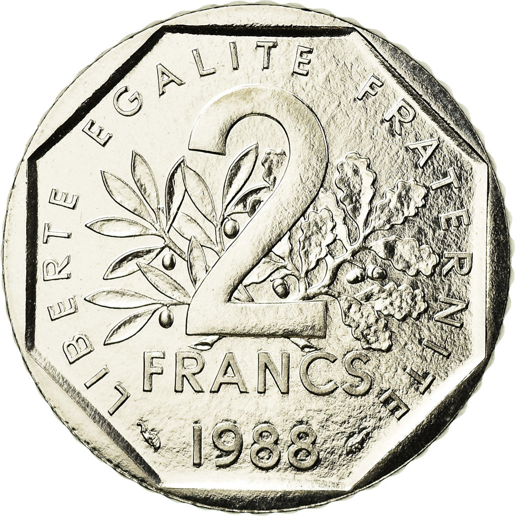 Coin, France, Semeuse, 2 Francs, 1988, Paris, MS(65-70), Nickel, KM:942.1