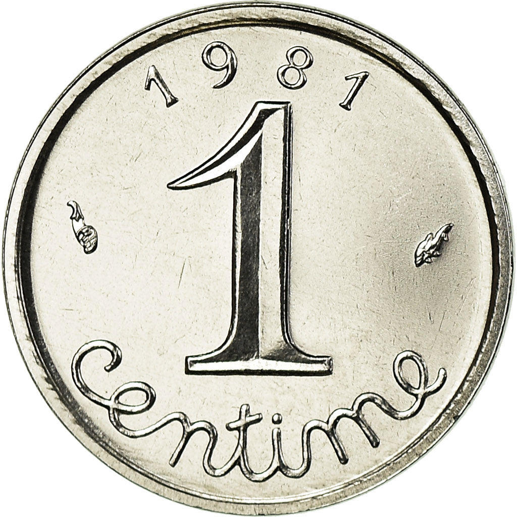 Moneda, Francia, Épi, Centime, 1981, Paris, FDC, Acero inoxidable, KM:928