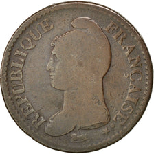 FRANCE, Dupré, Decime, 1796, Paris, KM #644.1, VF(20-25), Bronze, 32, Gadoury #.