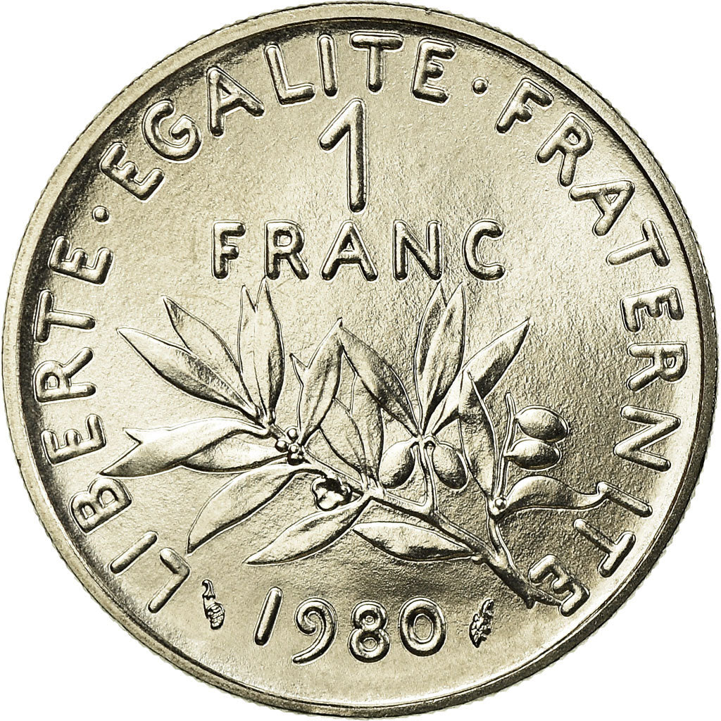 Moneta, Francja, Semeuse, Franc, 1980, Paris, MS(65-70), Nikiel, KM:925.1