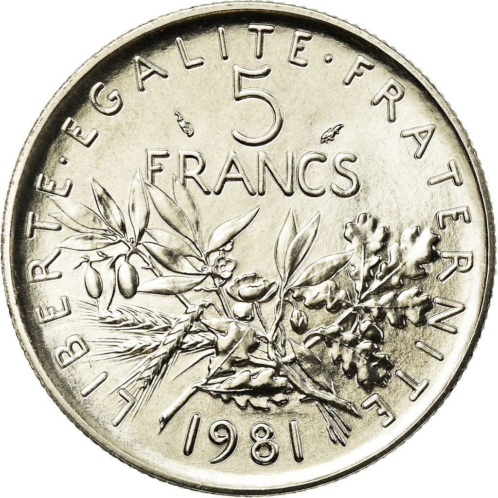 Coin, France, Semeuse, 5 Francs, 1981, Paris, MS(65-70), Nickel Clad
