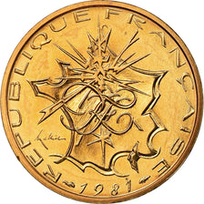Coin, France, Mathieu, 10 Francs, 1981, Paris, MS(65-70), Nickel-brass, KM:940