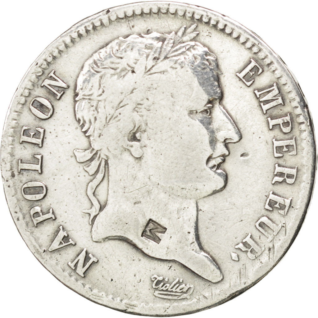 FRANCE, Napoléon I, Franc, 1808, Strasbourg, KM #682.3, VF(30-35), Silver, G...