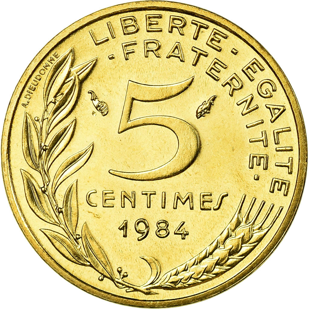 Coin, France, Marianne, 5 Centimes, 1984, Paris, MS(65-70), Aluminum-Bronze