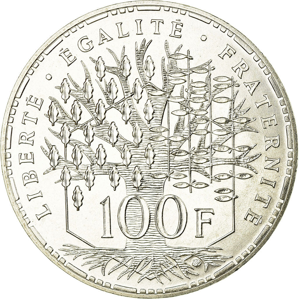 Moneda, Francia, Panthéon, 100 Francs, 1983, Paris, FDC, Plata, KM:951.1