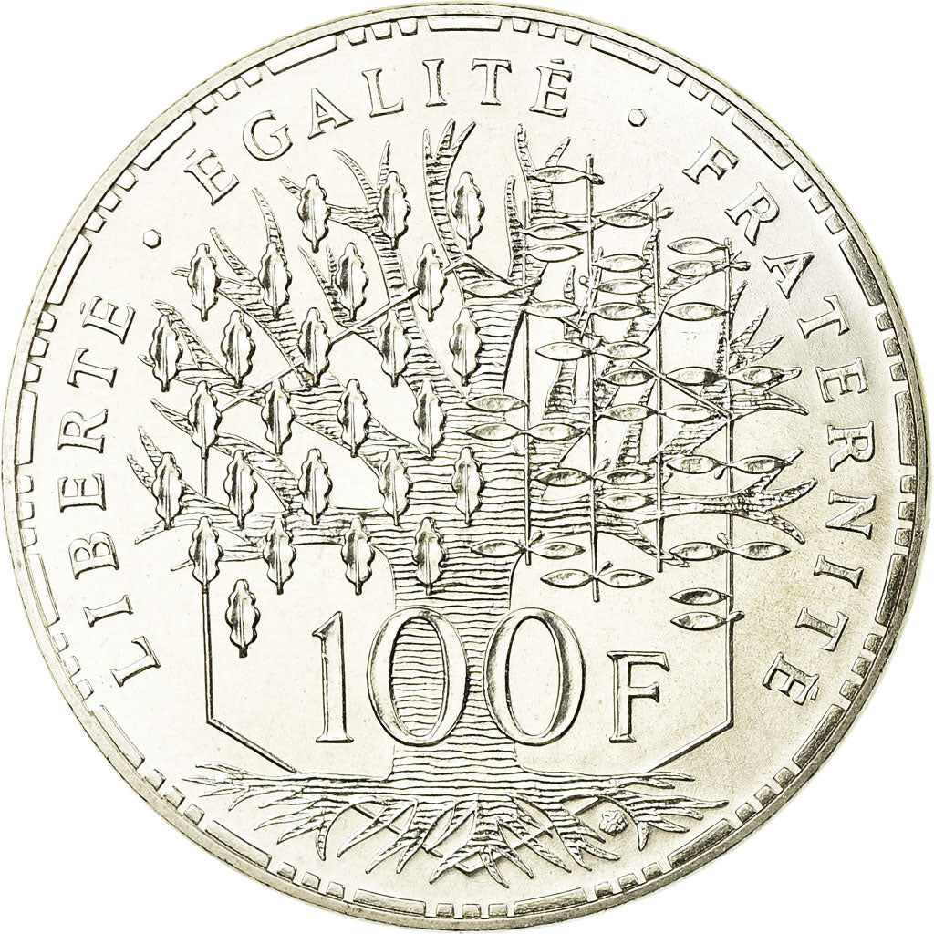Moneda, Francia, Panthéon, 100 Francs, 1984, Paris, FDC, Plata, KM:951.1