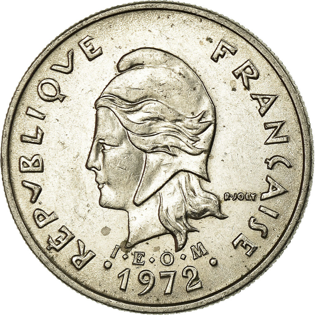 Moeda, Polinésia Francesa, 10 Francs, 1972, Paris, EF(40-45), Níquel, KM:8