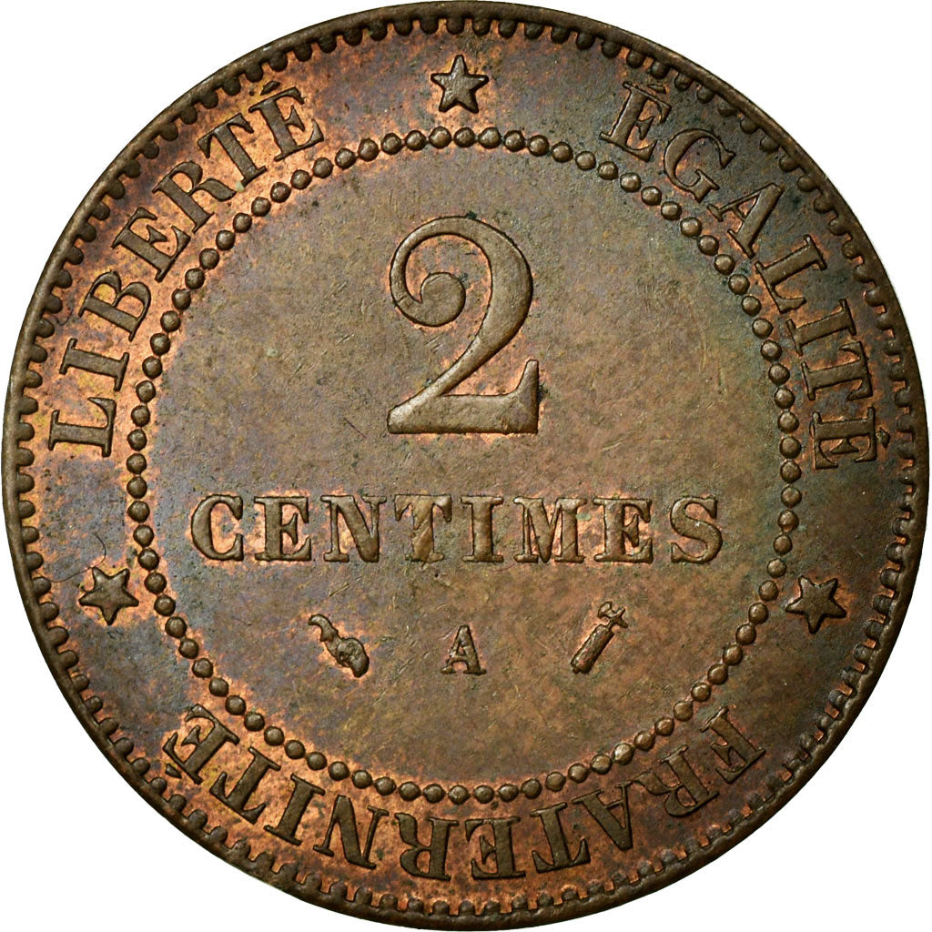Coin, France, Cérès, 2 Centimes, 1891, Paris, AU(55-58), Bronze, KM:827.1