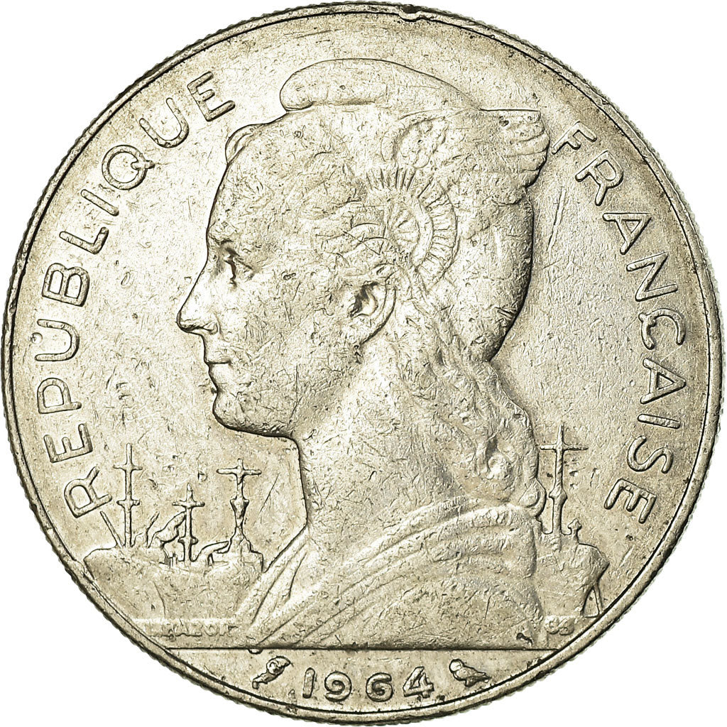 Coin, Réunion, 100 Francs, 1964, EF(40-45), Nickel, KM:13