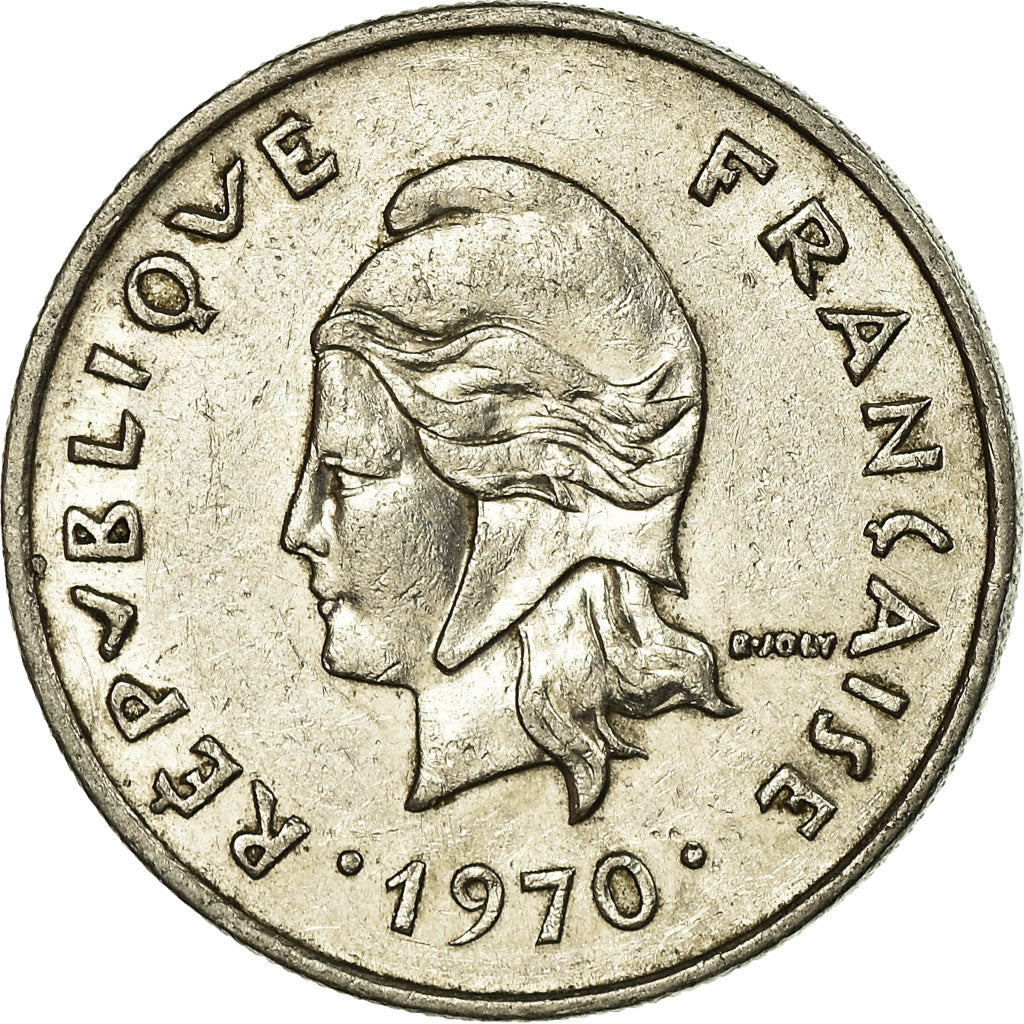 Coin, New Hebrides, 10 Francs, 1970, Paris, EF(40-45), Nickel, KM:2.1