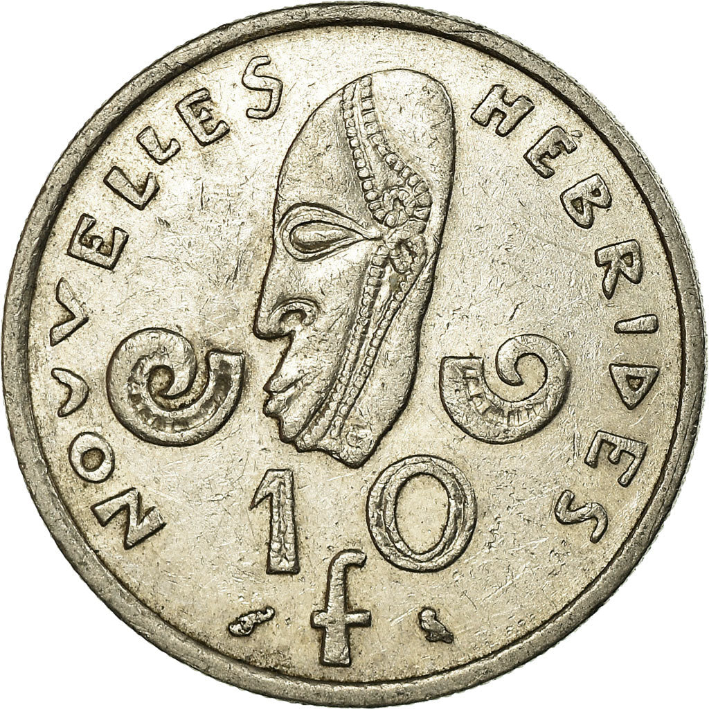 Coin, New Hebrides, 10 Francs, 1970, Paris, EF(40-45), Nickel, KM:2.1