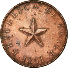 Moneta, Cile, Centavo, 1851, Santiago, BB, Rame, KM:119.2