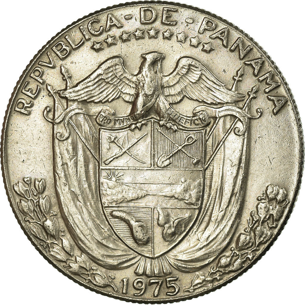 Coin, Panama, 1/2 Balboa, 1975, EF(40-45), Copper-Nickel Clad Copper, KM:12b