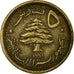 Coin, Lebanon, 5 Piastres, 1961, EF(40-45), Aluminum-Bronze, KM:21