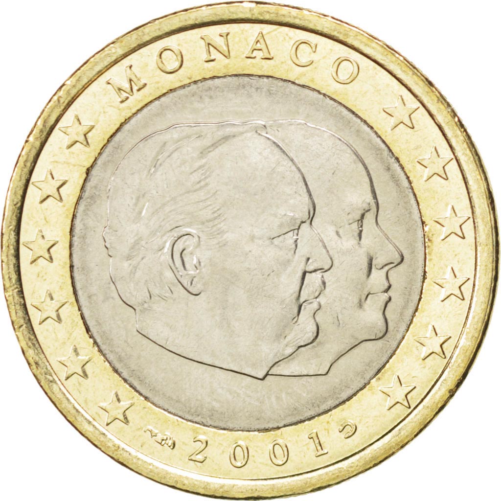 Monaco, 1 Euro, 2001, KM #173, MS(65-70), Bimetallic, 23.25, Gadoury #7, 7.50