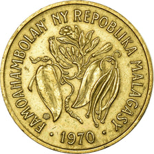 Coin, Madagascar, 10 Francs, 2 Ariary, 1970, Paris, EF(40-45), Aluminum-Bronze