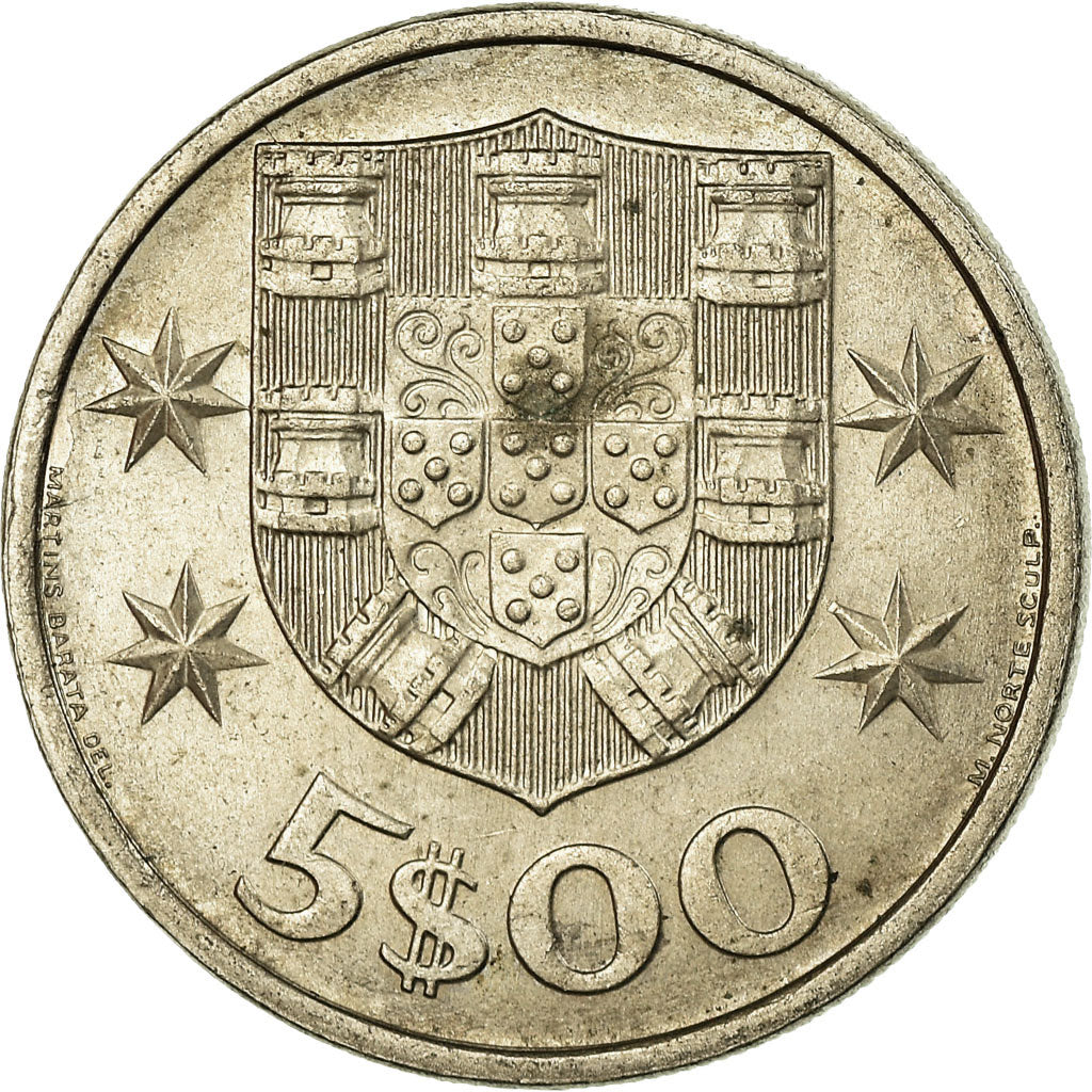Moeda, Portugal, 5 Escudos, 1986, EF(40-45), Cobre-níquel, KM:591