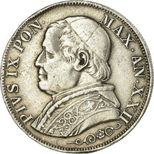 Coin, ITALIAN STATES, PAPAL STATES, Pius IX, Lira, 1868, EF(40-45), Silver