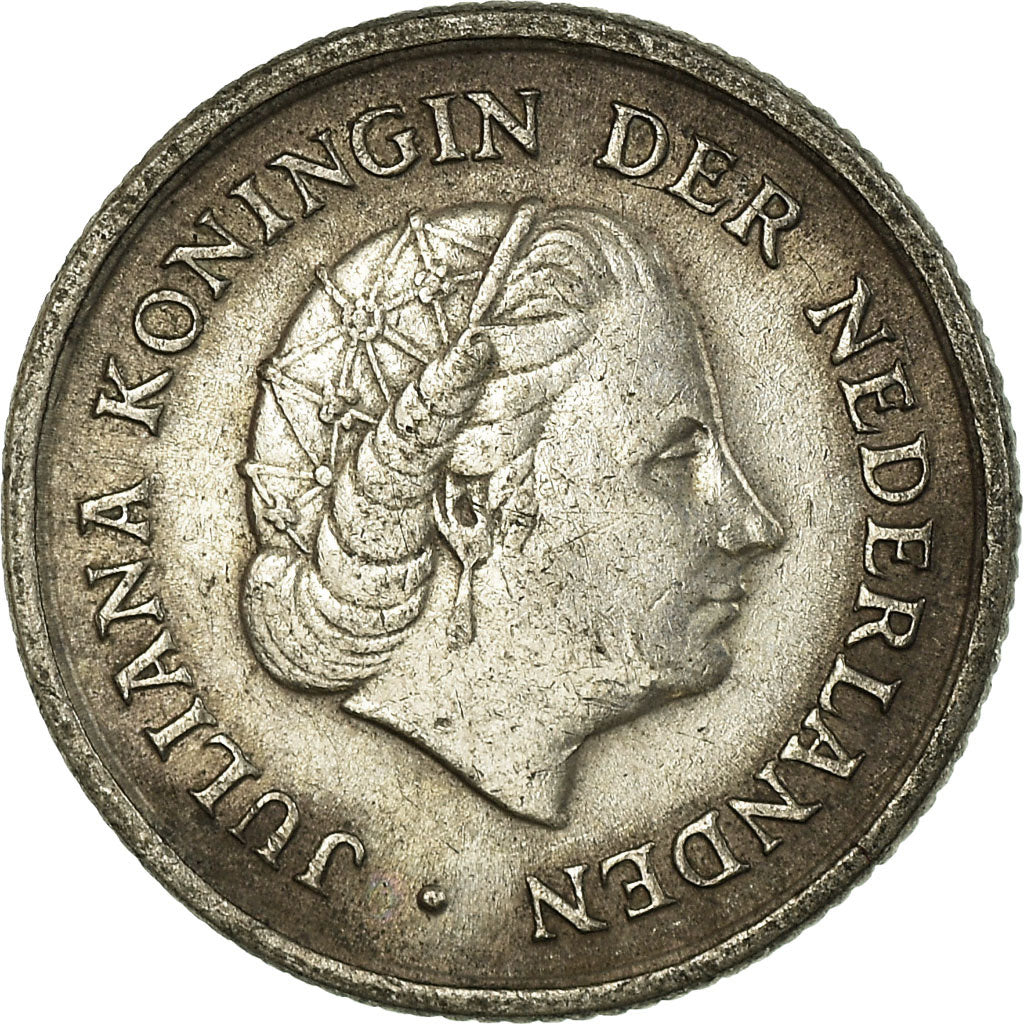 Coin, Netherlands Antilles, Juliana, 1/10 Gulden, 1966, EF(40-45), Silver, KM:3
